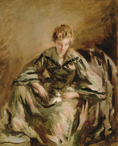 Girl with Cat by Philip Wilson Steer